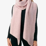 Marcus Adler Solid Scarf with Ribbed Detail Womens One Size Pink Whipstitch Edge
