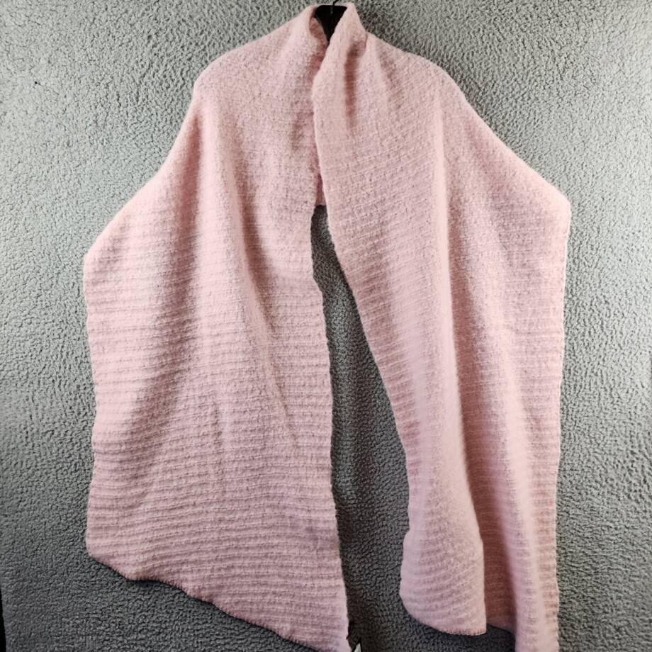 Marcus Adler Solid Scarf with Ribbed Detail Womens One Size Pink Whipstitch Edge