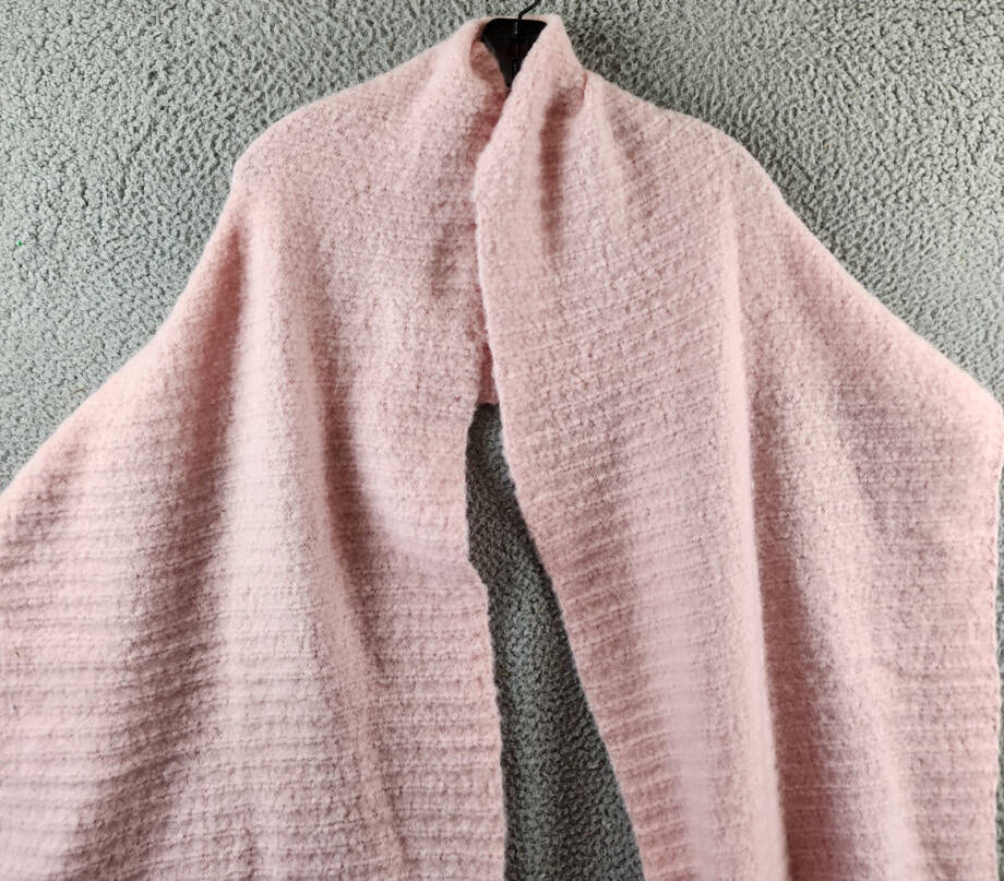 Marcus Adler Solid Scarf with Ribbed Detail Womens One Size Pink Whipstitch Edge