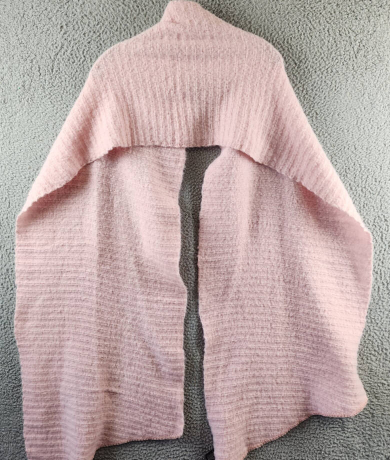 Marcus Adler Solid Scarf with Ribbed Detail Womens One Size Pink Whipstitch Edge