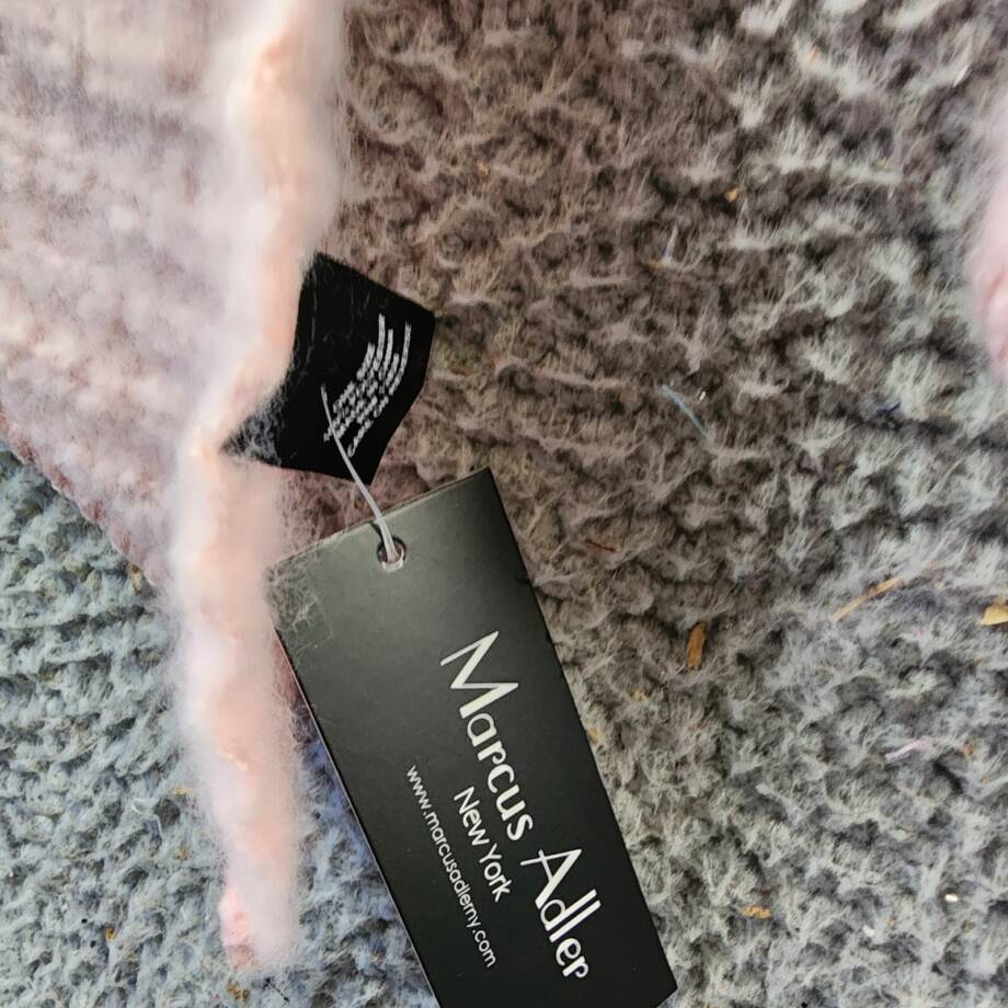 Marcus Adler Solid Scarf with Ribbed Detail Womens One Size Pink Whipstitch Edge