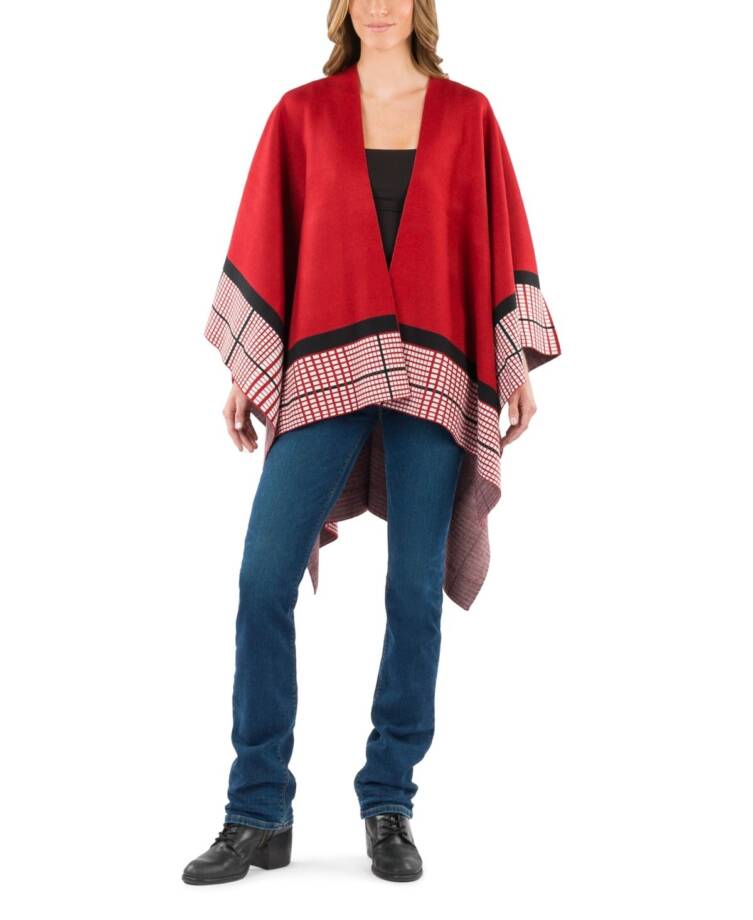 Patricia Nash Crisscross Cape Women's One Size Ruby Red Open Front