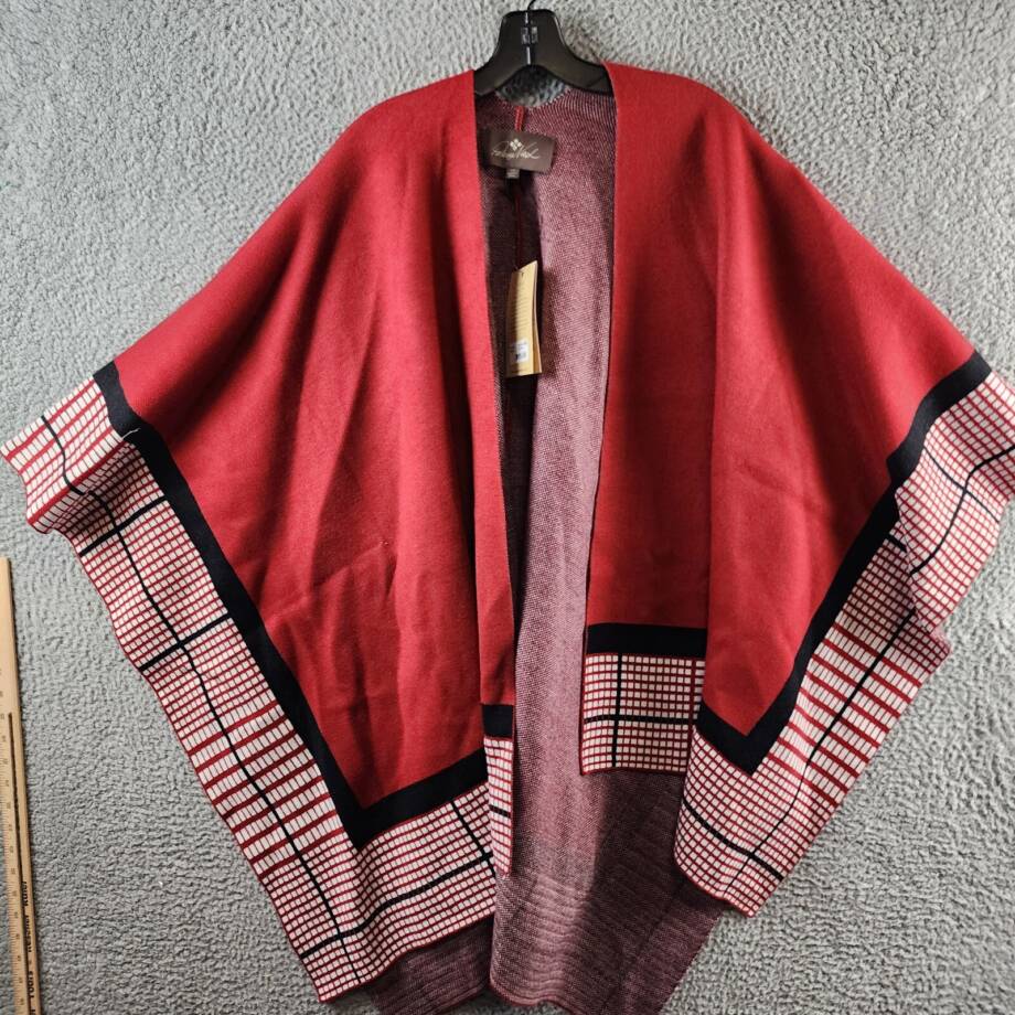Patricia Nash Crisscross Cape Women's One Size Ruby Red Open Front