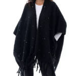 I.N.C. International Concepts Embellished Wrap Sweater Women's One Size Black