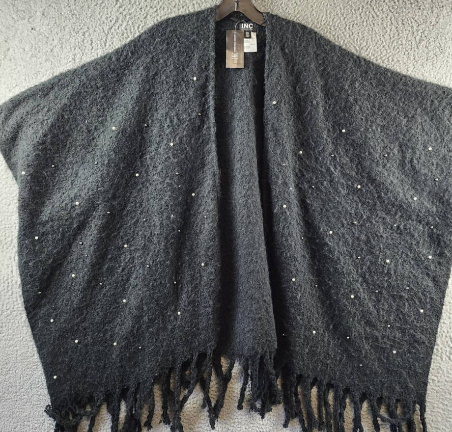 I.N.C. International Concepts Embellished Wrap Sweater Women's One Size Black