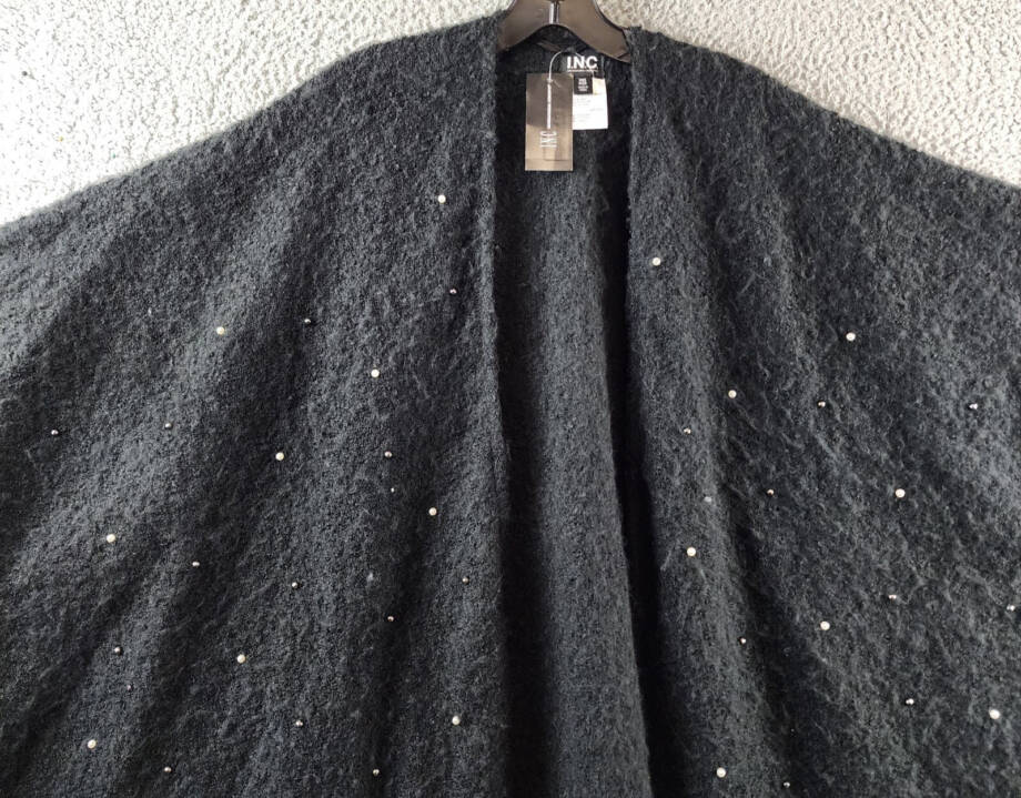I.N.C. International Concepts Embellished Wrap Sweater Women's One Size Black