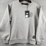 A.C Milan Logo Sweatshirt Men's M Gray Heather Embroidered Long Sleeve Pullover