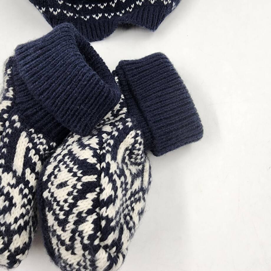 Polo Ralph Lauren 2-Pc Snowflake Knit Beanie & Booties Set Baby Boy's 5M-9M Navy