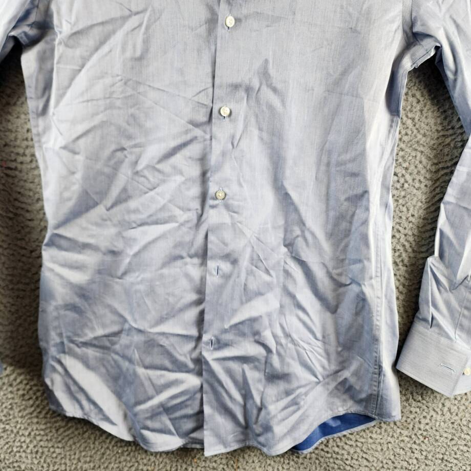 HUGO by Hugo Boss Slim Fit Solid Dress Shirt Men's 38 15 Light Blue Long Sleeve