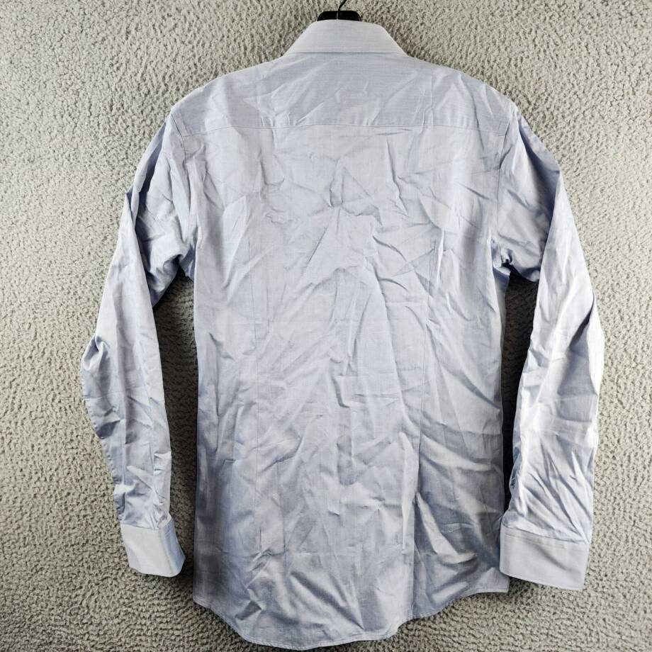 HUGO by Hugo Boss Slim Fit Solid Dress Shirt Men's 38 15 Light Blue Long Sleeve