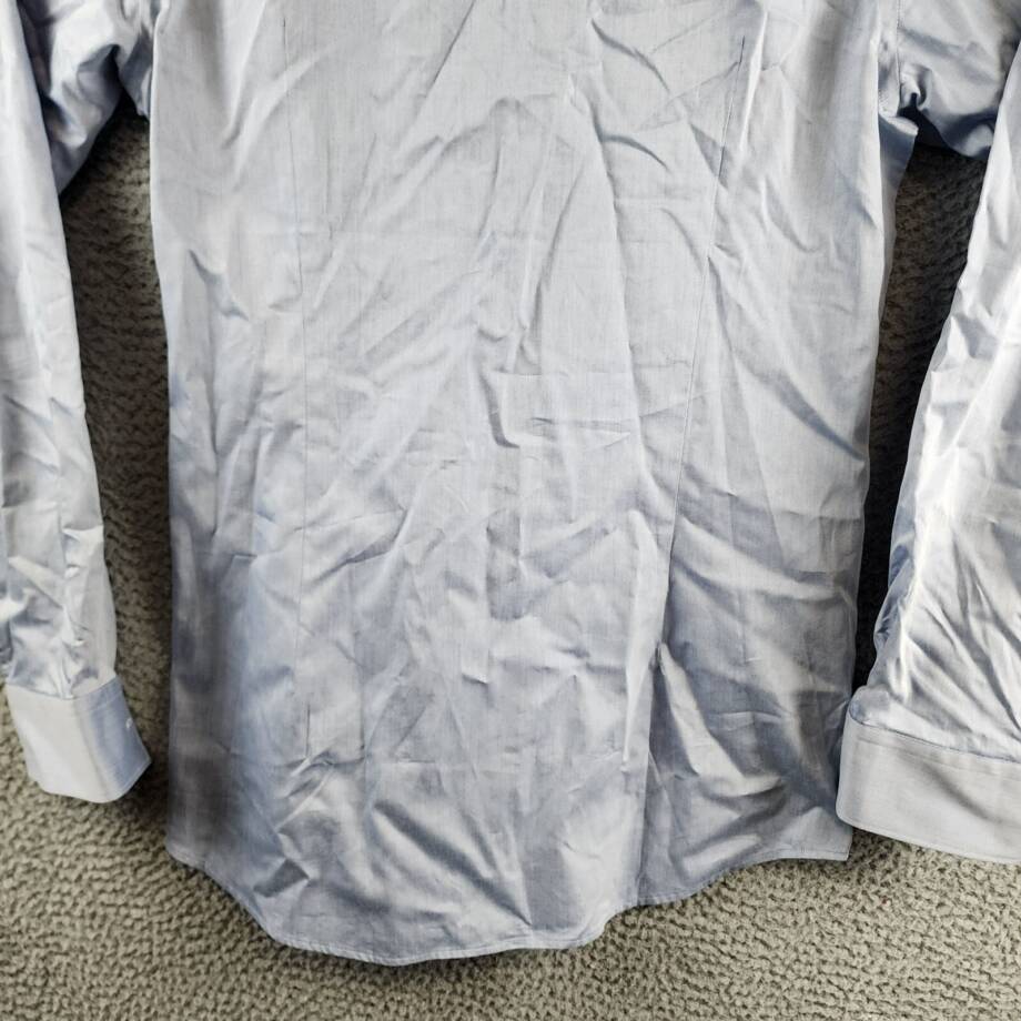 HUGO by Hugo Boss Slim Fit Solid Dress Shirt Men's 38 15 Light Blue Long Sleeve