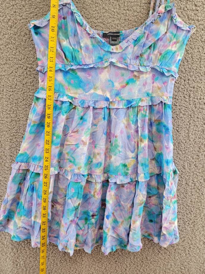 AQUA Lace Midi Dress Women's 6 Ivory Square Neck Embellished Spaghetti Strap~