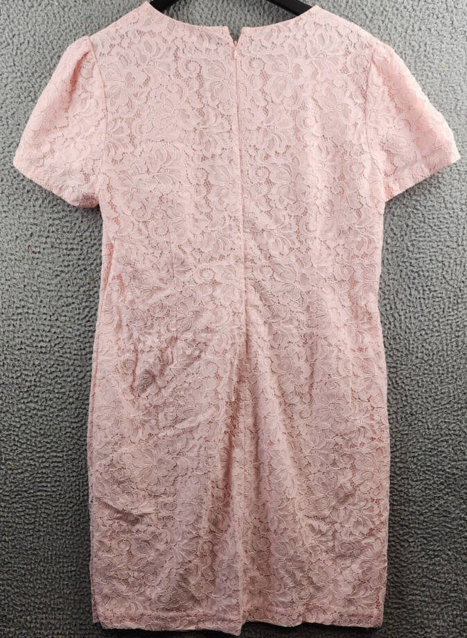 Lauren Ralph Lauren Floral Lace Sheath Dress Women's 18 Pink Opal Short Sleeve
