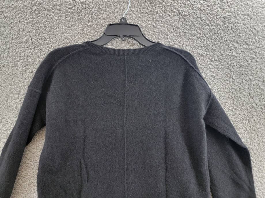 AQUA Cashmere High Low Cashmere Sweater Women's S Black Crew Neck Long Sleeve