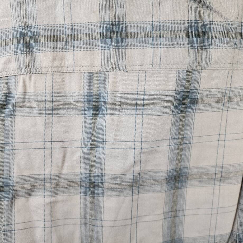 PAIGE Everett Plaid Flannel Long Sleeve Button-up Shirt Men's Medium Oak Sky