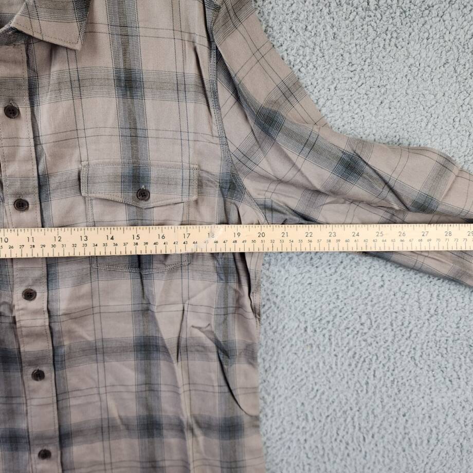 PAIGE Everett Plaid Flannel Long Sleeve Button-up Shirt Men's Medium Oak Sky