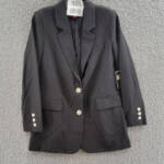 VINCE CAMUTO Office Business Two-Button Blazer Women's 4 Rich Black Long Sleeves