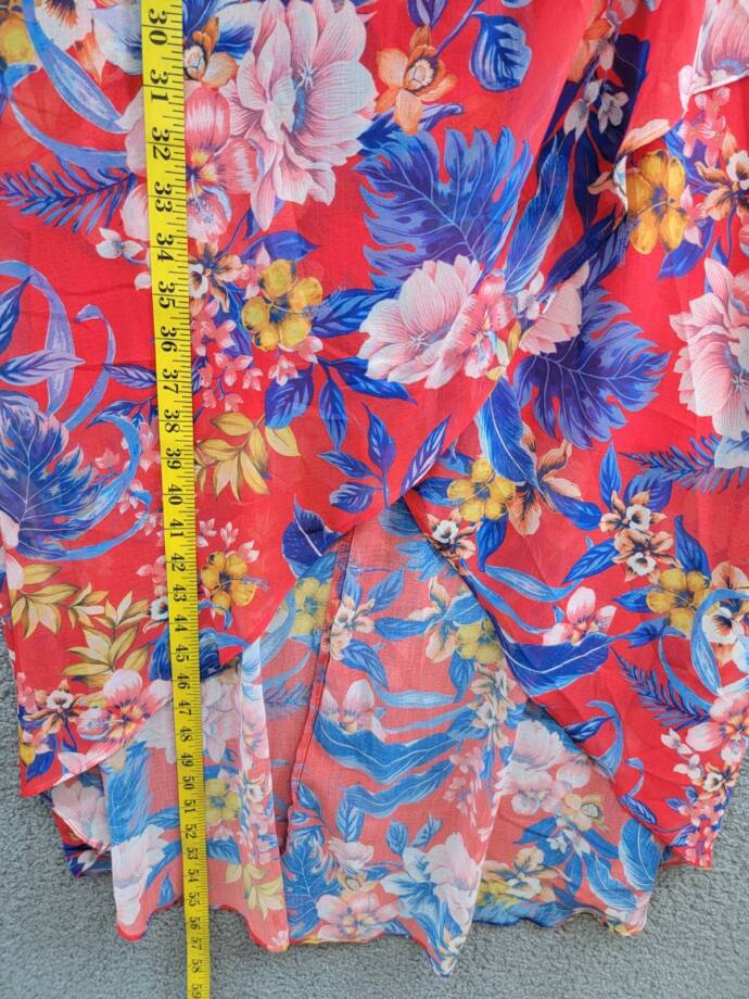 Siena Floral Print Sleeveless High-Low Maxi Dress Women's 8 Red Multi Back Zip