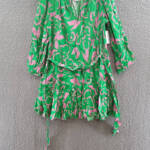 Velvet by Graham & Spencer Kiki Dress Women's M Green Pullover Style Longsleeves