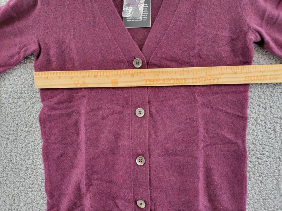 C by Bloomingdale's Cashmere Grandfather Cardigan Women's S Heather Burgundy L/S