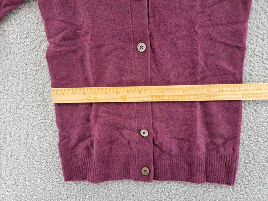 C by Bloomingdale's Cashmere Grandfather Cardigan Women's S Heather Burgundy L/S