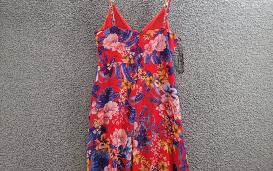 Siena Floral Print Sleeveless High-Low Maxi Dress Women's 8 Red Multi Back Zip