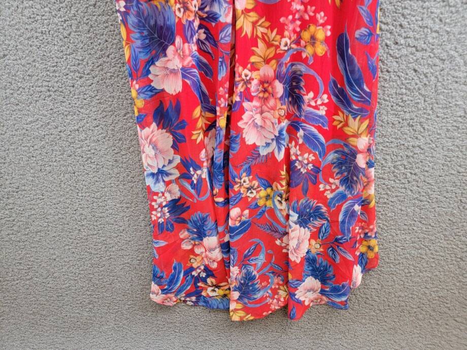 Siena Floral Print Sleeveless High-Low Maxi Dress Women's 8 Red Multi Back Zip