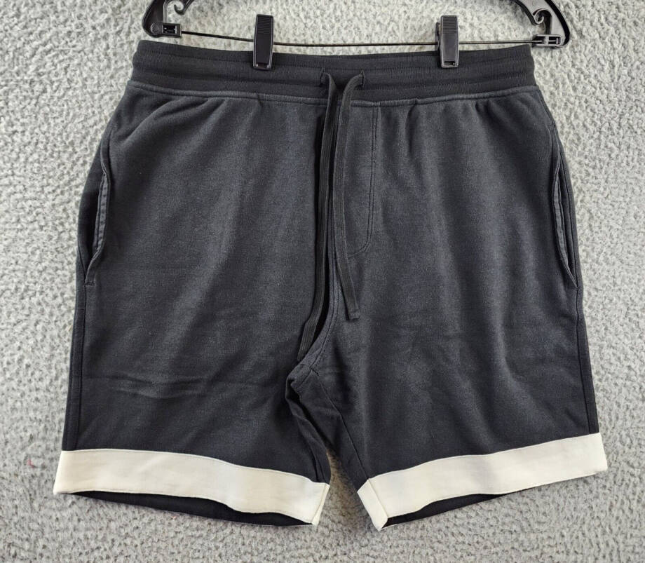 ATM Anthony Thomas Melillo Pique Colorblock Shorts Men's M Black/White Pull On