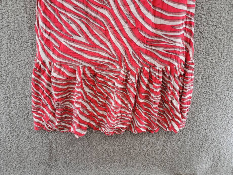 Michael Michael Kors Soft Zebra Midi Dress Women's Large Geranium Square Neck