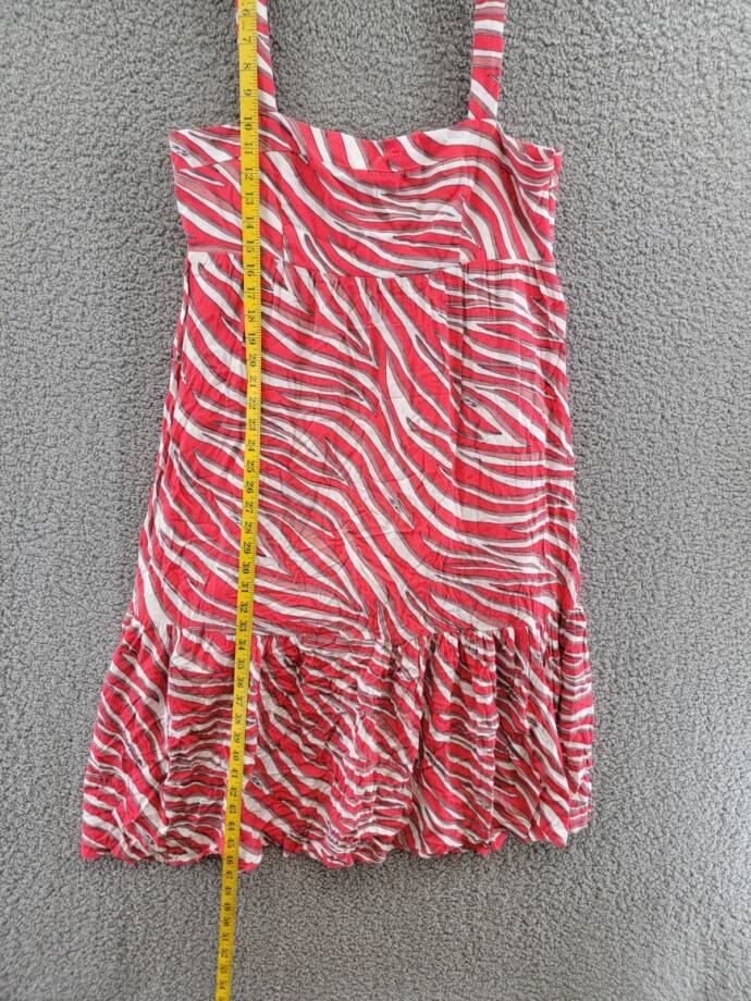 Michael Michael Kors Soft Zebra Midi Dress Women's Large Geranium Square Neck