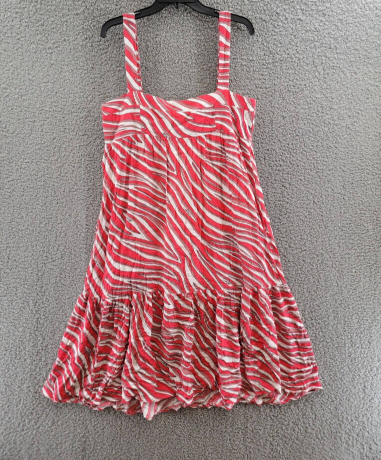 Michael Michael Kors Soft Zebra Midi Dress Women's Large Geranium Square Neck