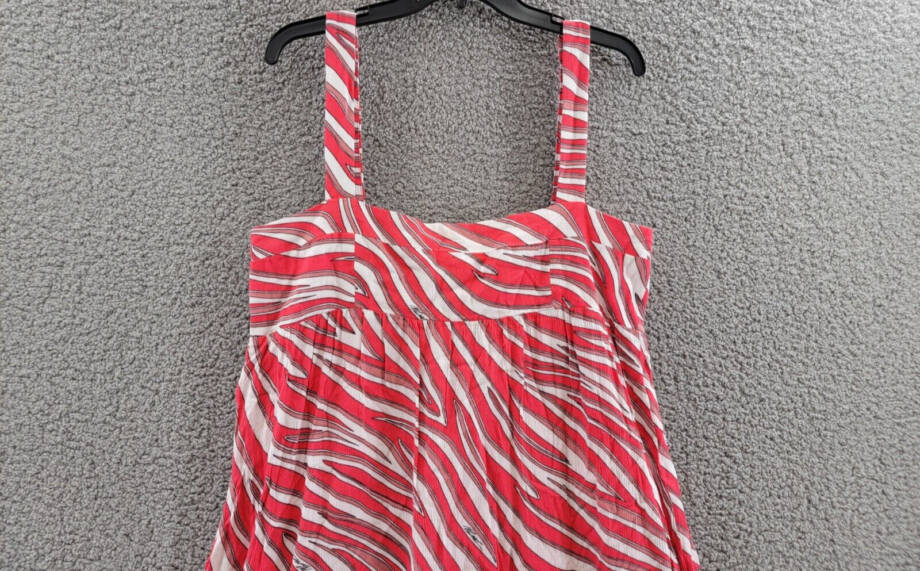 Michael Michael Kors Soft Zebra Midi Dress Women's Large Geranium Square Neck