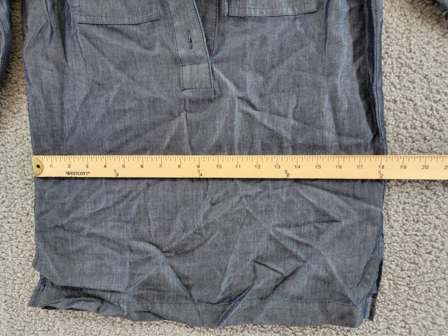 Michael Michael Kors 1/2 Placket Collared Tunic Top Women's XS Indigo Rinse