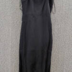 Lucy Paris Feather Trim Midi Dress Women's S Black Back Zip Closure Sleeveless