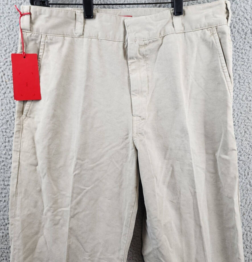 HUGO Dexter Slim Fit Chino Pants Men's 34/32 Open Brown Zip Fly Hook Pockets