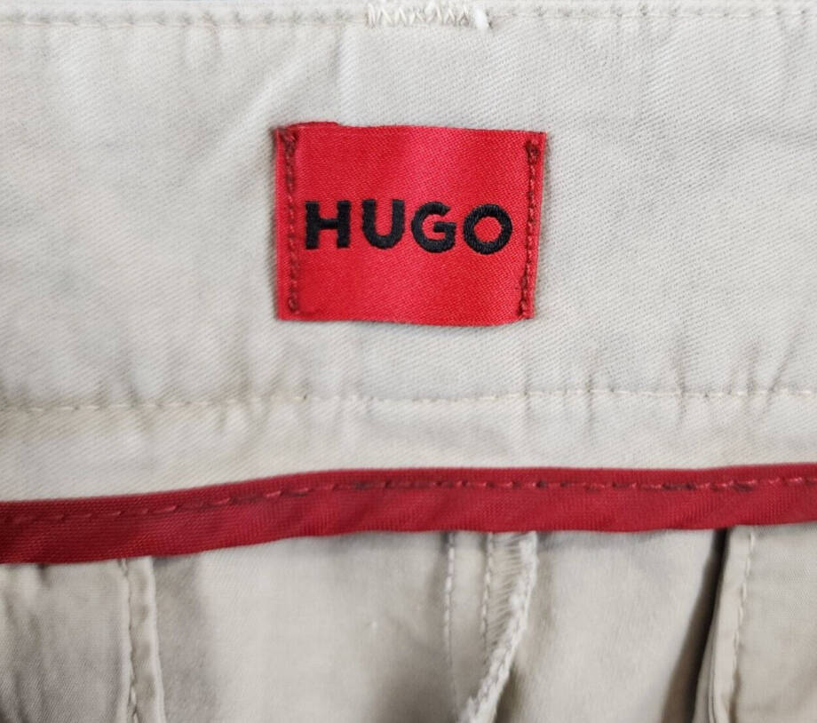 HUGO Dexter Slim Fit Chino Pants Men's 34/32 Open Brown Zip Fly Hook Pockets