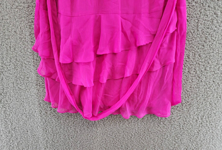 MSK Petites Sleeveless Tiered Dress Women's PS Fiercely Fuchsia Back Button