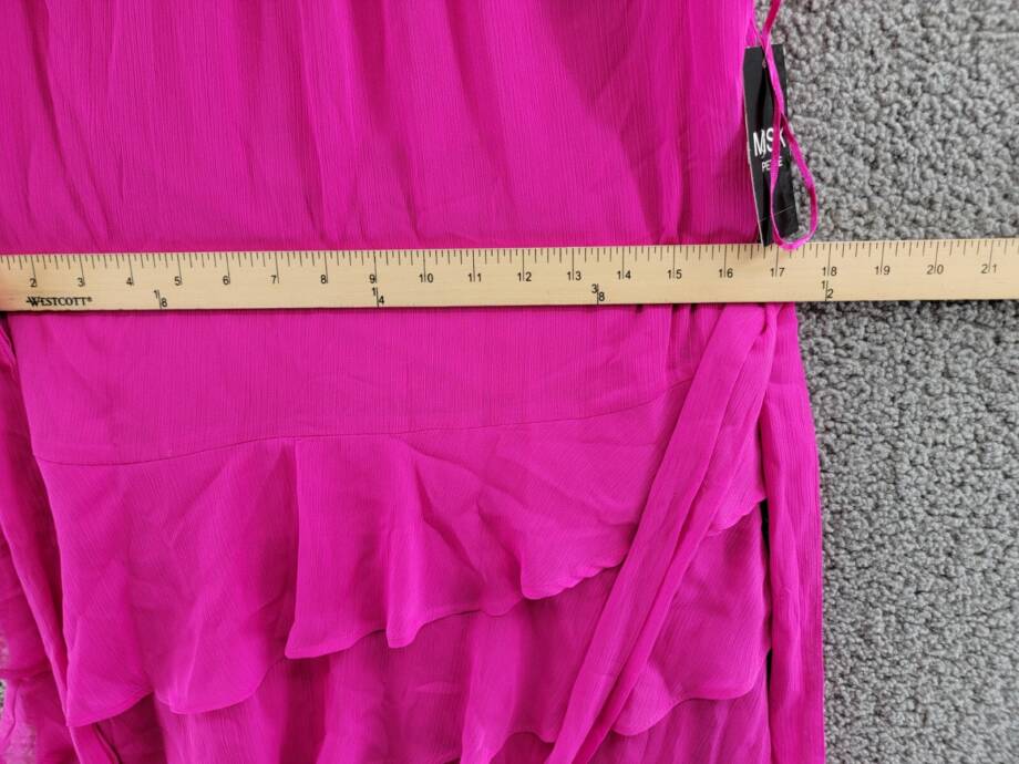 MSK Petites Sleeveless Tiered Dress Women's PS Fiercely Fuchsia Back Button