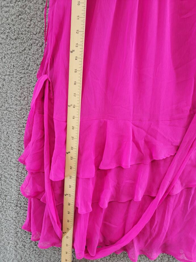 MSK Petites Sleeveless Tiered Dress Women's PS Fiercely Fuchsia Back Button