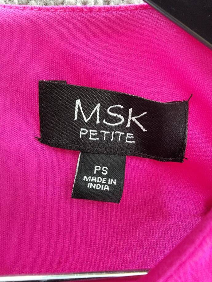 MSK Petites Sleeveless Tiered Dress Women's PS Fiercely Fuchsia Back Button