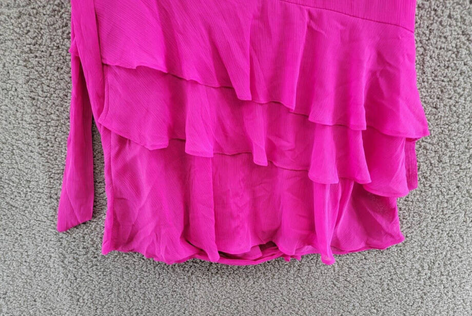 MSK Petites Sleeveless Tiered Dress Women's PS Fiercely Fuchsia Back Button