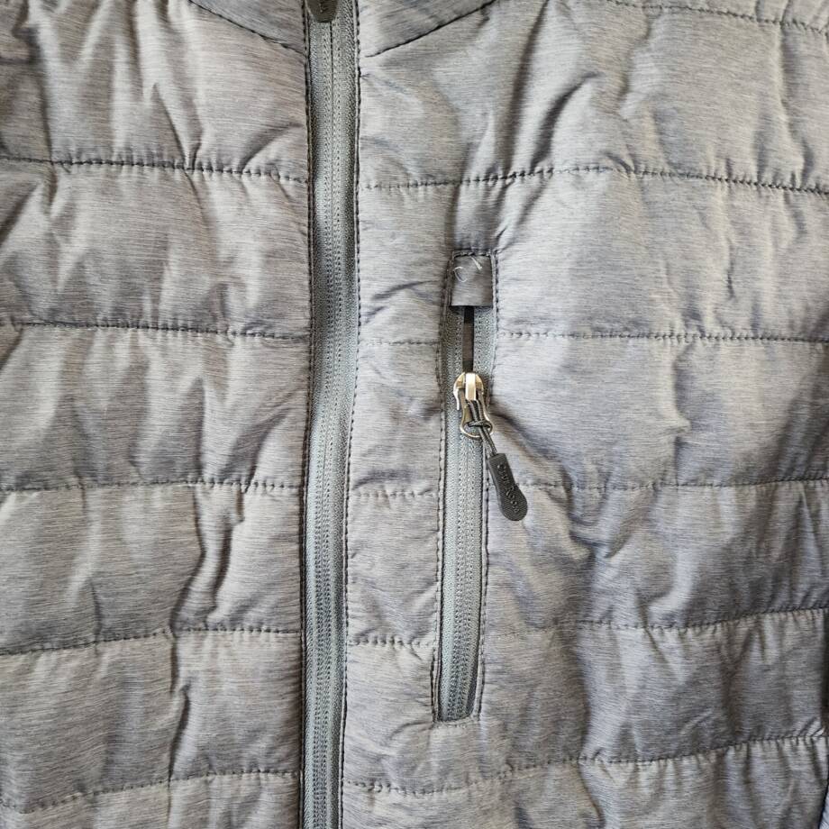 Club Room Quilted Packable Puffer Jacket Men's S Heather Charcoal Zip Closure
