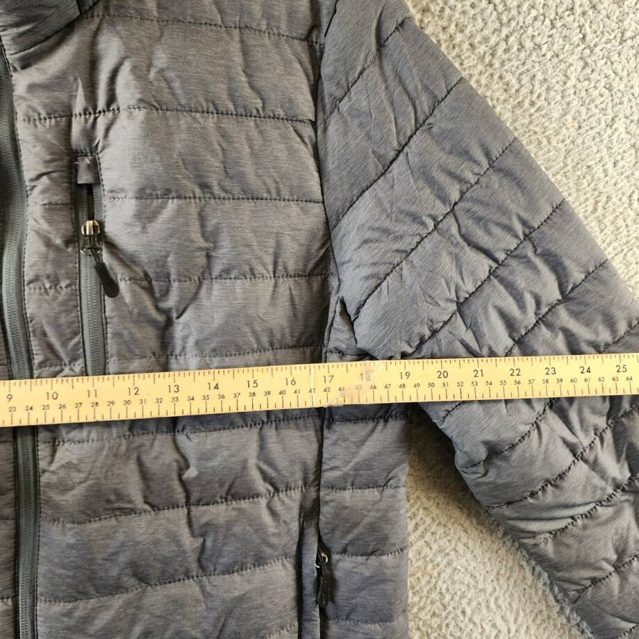 Club Room Quilted Packable Puffer Jacket Men's S Heather Charcoal Zip Closure