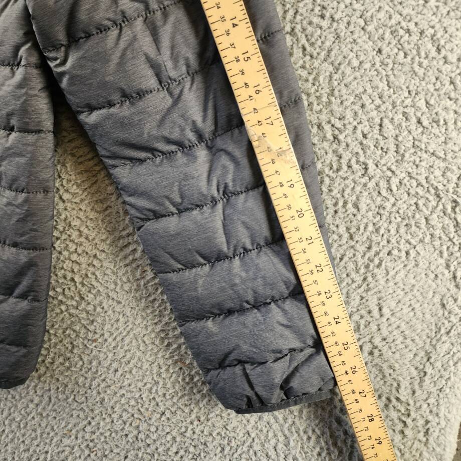 Club Room Quilted Packable Puffer Jacket Men's S Heather Charcoal Zip Closure