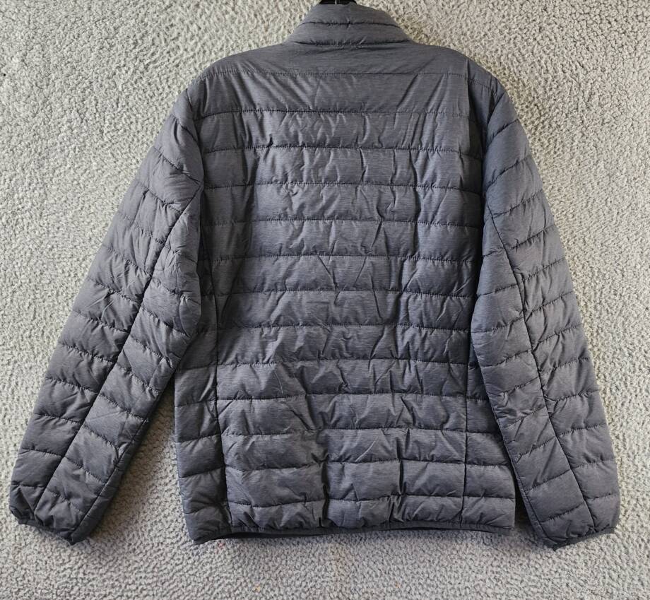 Club Room Quilted Packable Puffer Jacket Men's S Heather Charcoal Zip Closure