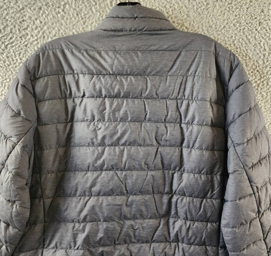 Club Room Quilted Packable Puffer Jacket Men's S Heather Charcoal Zip Closure