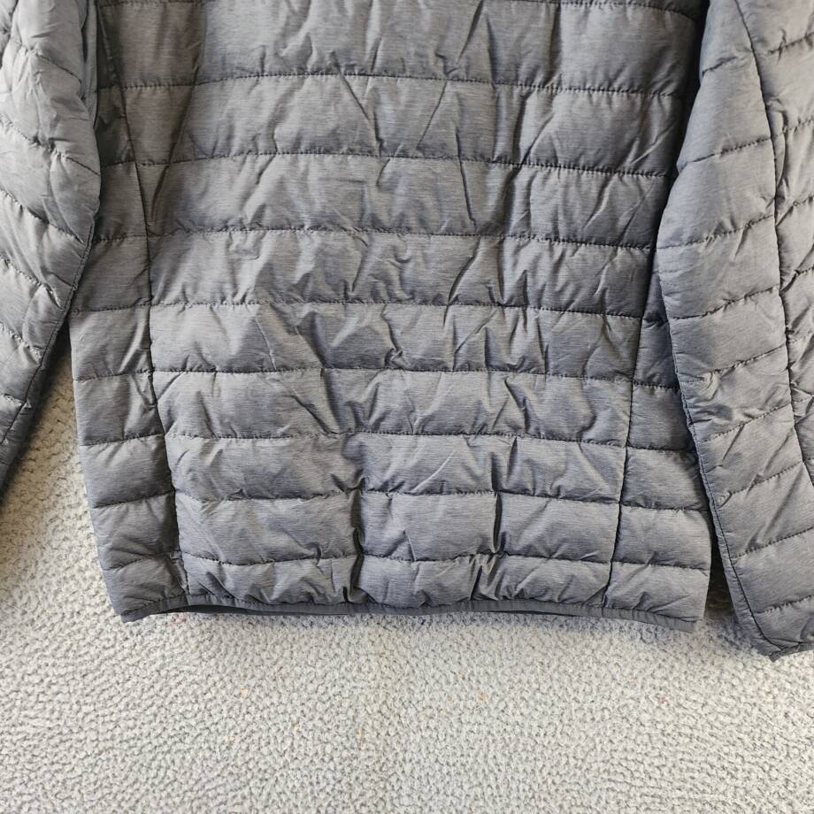 Club Room Quilted Packable Puffer Jacket Men's S Heather Charcoal Zip Closure