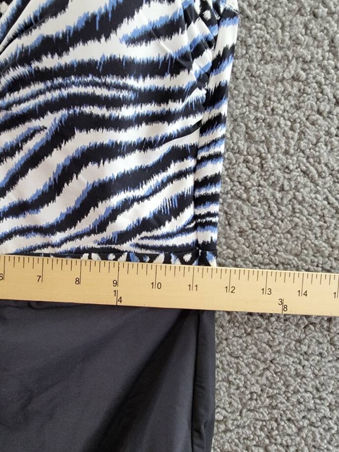 Tommy Bahama Zanzibar Bandeau One Piece Swimsuit Women's 4 Blue/Black Pull On