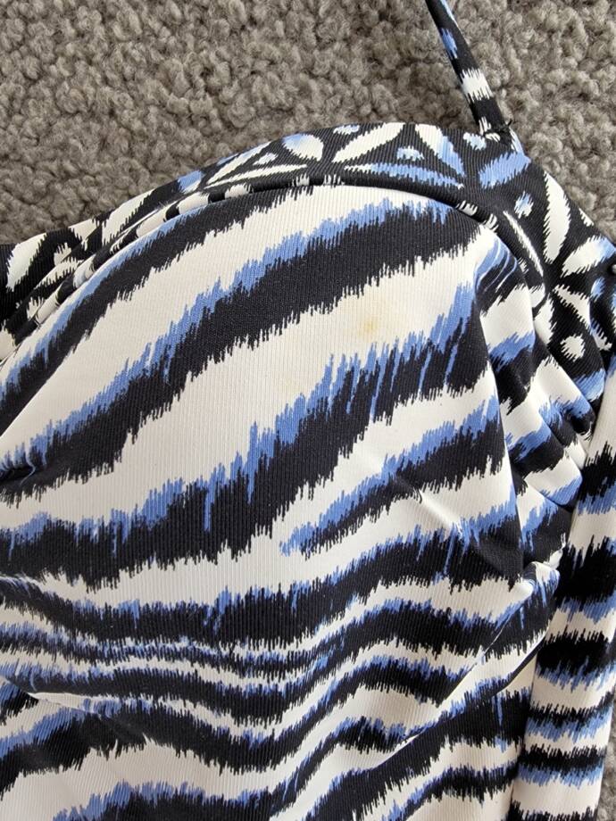 Tommy Bahama Zanzibar Bandeau One Piece Swimsuit Women's 4 Blue/Black Pull On