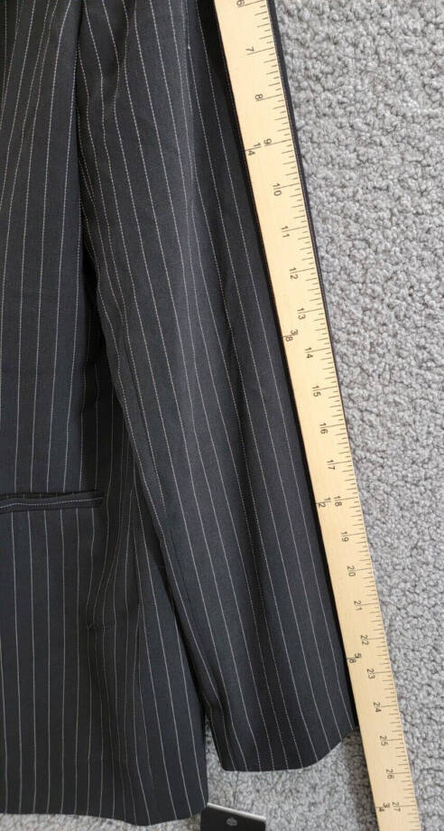 DKNY Pinstripe Notched Collar One Button Blazer Women's 16 Black/White L/S